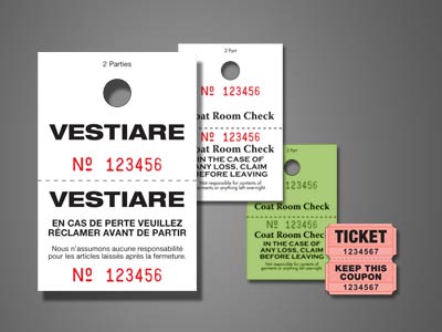 coat check tickets